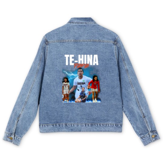 Discover Te-Hina Paopao Graphic Basketball Men's Denim Jackets, Unisex Sports Men's Denim Jackets
