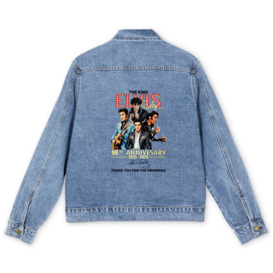 Discover Elvis Presley tour 2025, Elvis 90th Anniversary Men's Denim Jackets 2D