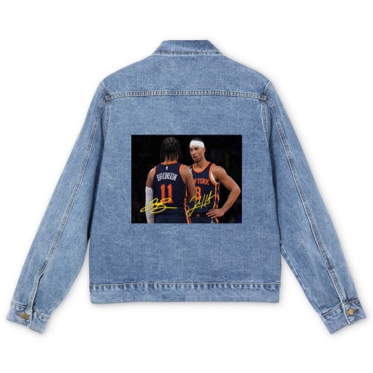 Discover Jalen Brunson and Josh Hart With Signature Vintage Men's Denim Jackets, New York Basketball Retro 90s Men's Denim Jackets