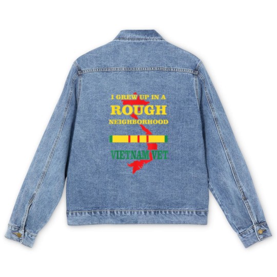 Discover Vietnam Veteran Men's Denim Jackets I grew up in a rough Men's Denim Jackets