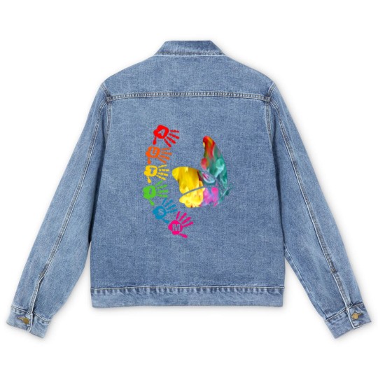 Discover Autism Awareness Day - Autism Butterfly Men's Denim Jackets