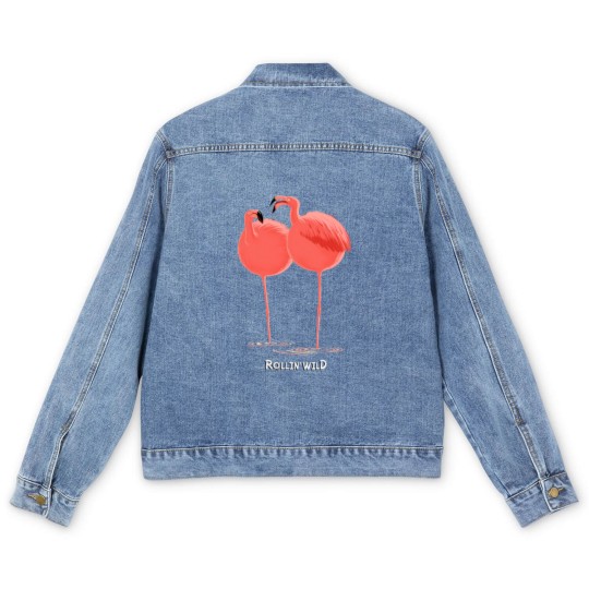 Discover Rollin' Wild - Flamingos Men's Denim Jackets