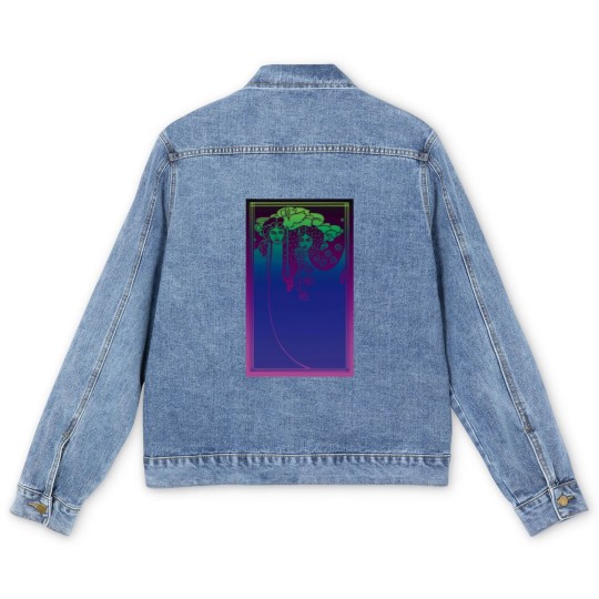 Discover Art Nouveau Ladies (blue on purple) - Art Nouveau - Men's Denim Jackets