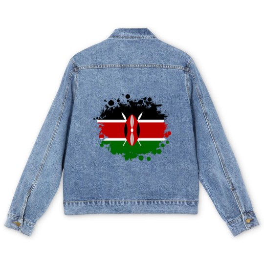 Discover Kenya Blot / Kenya Gift Africa Mombasa Men's Denim Jackets