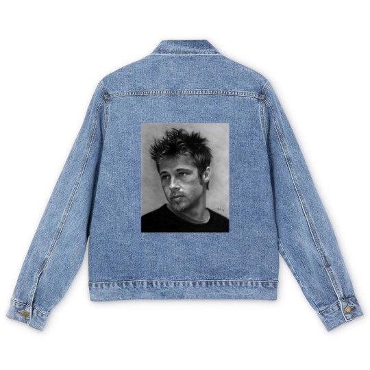 Discover Brad Pitt drawing Classic Unisex Men's Denim Jackets