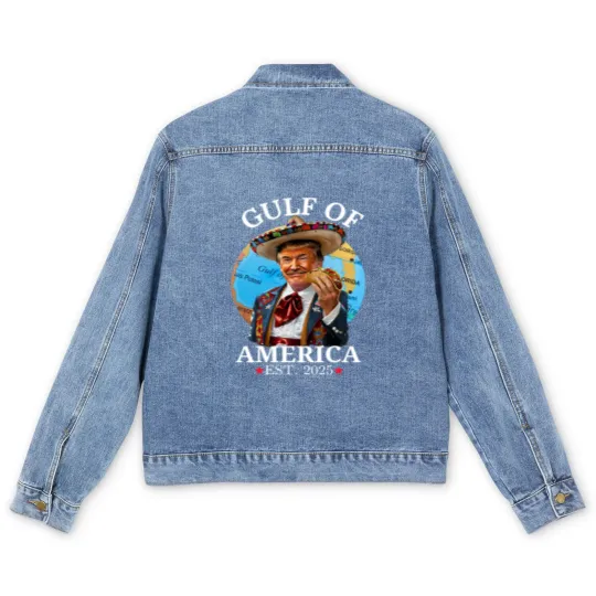 Discover Gulf of America Men's Denim Jackets, Gulf Coast Men's Denim Jackets, Gulf of America 2025 Men's Denim Jackets, Cruise Men's Denim Jackets, Patriotic Men's Denim Jackets, America Men's Denim Jackets, Gulf Coast Men's Denim Jackets