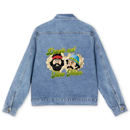 Discover Daves Not Here Man Men's Denim Jackets, Cheech And Chong Men's Denim Jackets