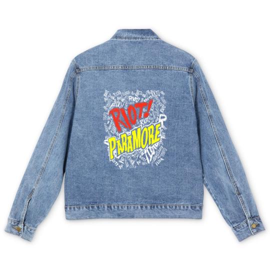 Discover Riot Paramore Men's Denim Jackets, Rock Band Men's Denim Jackets, Paramore 90s Men's Denim Jackets