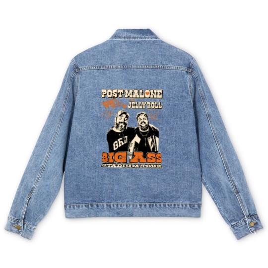 Discover Post Malone Jelly Roll Concert Tour Men's Denim Jackets Posty Beautifully Broken Rapper