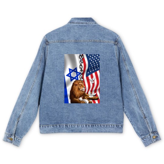 Discover American Israel Israeli Flag, Lion Of Judah American Israeli Flag Men's Denim Jackets