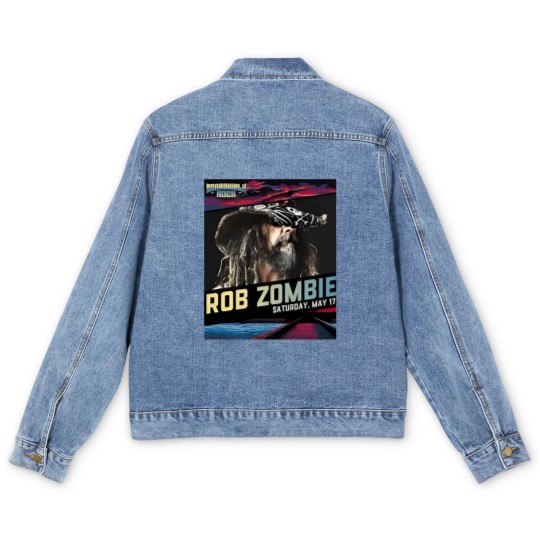 Discover Rob Zombie Boardwalk Rock At Ocean City MD On May 17-18-2025 Men's Denim Jackets