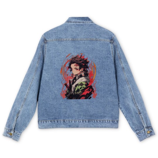 Discover Anime Men's Denim Jackets, Tanjirou Men's Denim Jackets, Anime Lovers Men's Denim Jackets