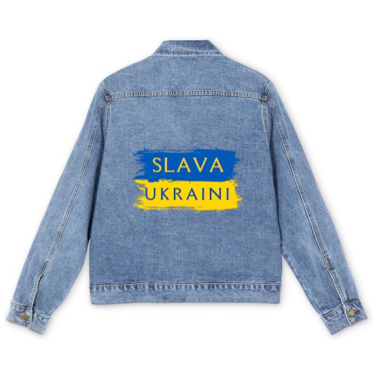 Discover Slava Ukraini Ukraine Flag Men's Denim Jackets