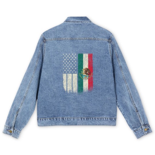 Discover Mexican American Patriot Mexican American Flag Men's Denim Jackets