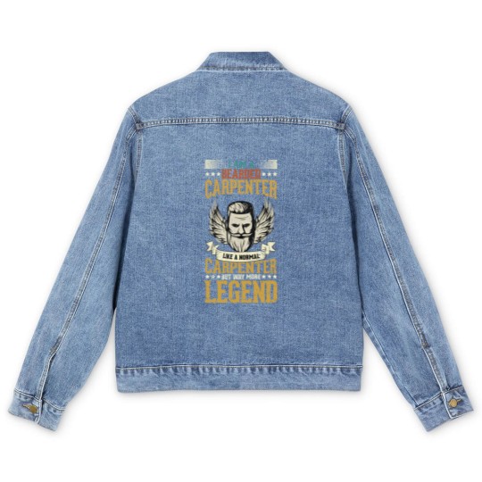 Discover I Am A Bearded Carpenter, Funny Carpenter Quotes Men's Denim Jackets