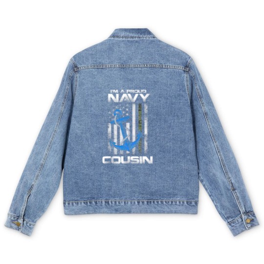 Discover Proud Navy Cousin American Flag Vintage Men's Denim Jackets
