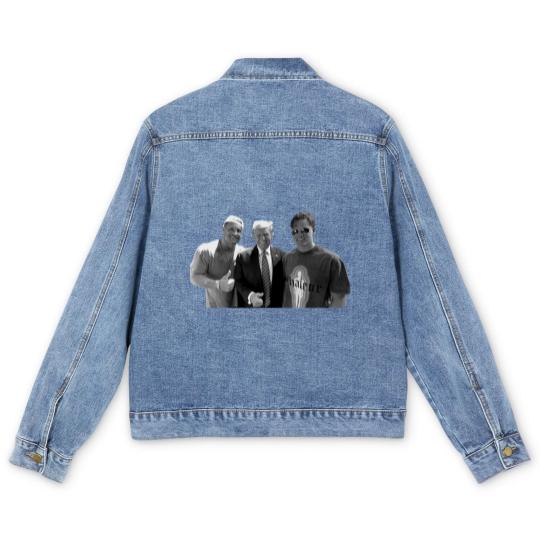 Discover Donald Trump Nick Bosa Joe Burrow Men's Denim Jackets, Political Statement Men's Denim Jackets, Conservative ShirtSports Men's Denim Jackets