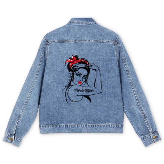 Discover 51.Parole Officer Parole Officer Rosie The Riveter Men's Denim Jackets