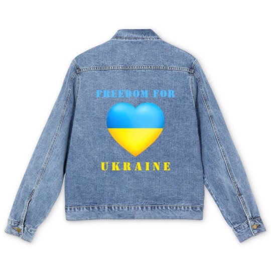 Discover Freedom For Ukraine Support  - Ukraine Flag Men's Denim Jackets