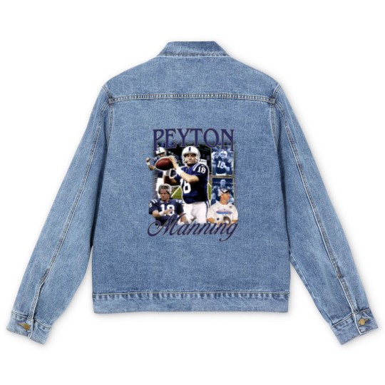 Discover Vintage 90s Graphic Style Peyton Manning Men's Denim Jackets