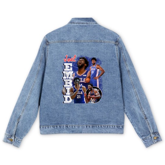 Discover Joel Embiid Vintage Men's Denim Jackets, Joel Embiid Men's Denim Jackets