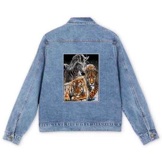 Discover Wild Sneaker Men's Denim Jackets Matches Jordan3 Animal Instinct Flutes Men's Denim Jackets