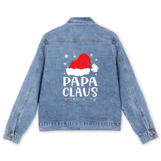 Discover Papa Claus Family Matching Papa Claus Pajama Men's Denim Jackets