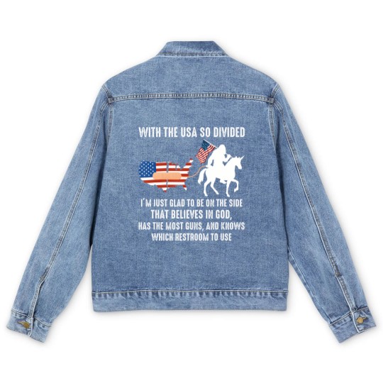 Discover with the usa so divided i'm just glad to be on the side Men's Denim Jackets