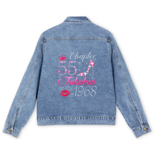 Discover chapter 55 fabulous since 1968 55th birthday gift for women Men's Denim Jackets