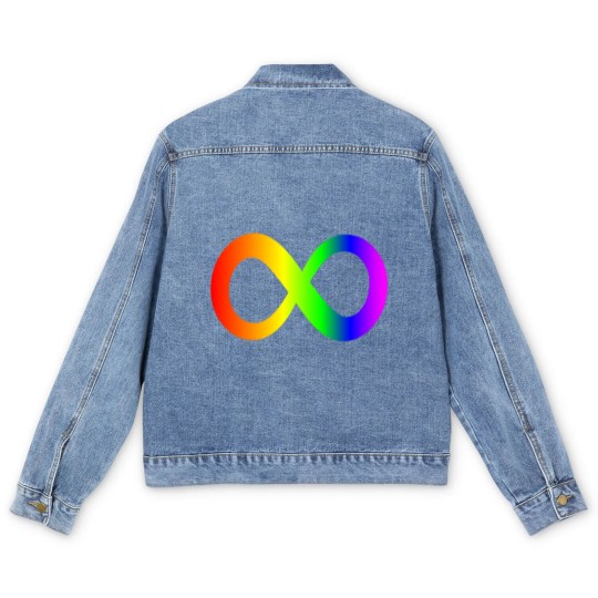 Discover autism infinity symbol// rainbow Men's Denim Jackets
