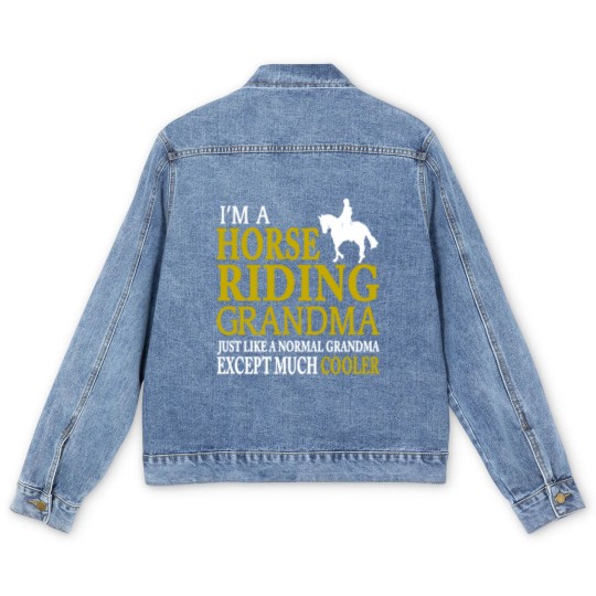 Discover I'm A Horse Riding Grandma Men's Denim Jackets