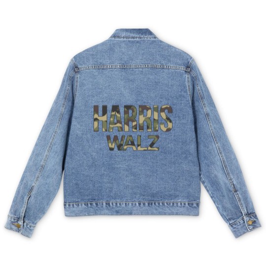 Discover Kamala Harris Walz Election 2024 Men's Denim Jackets, Camouflage, Hunters white