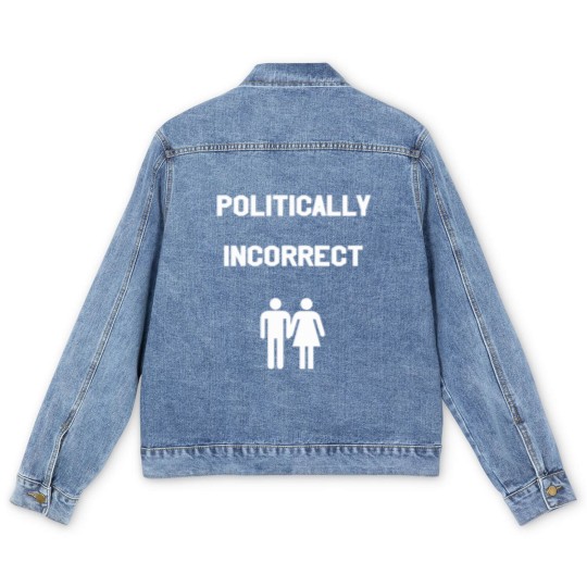 Discover political incorrect hetero couple gift idea Men's Denim Jackets