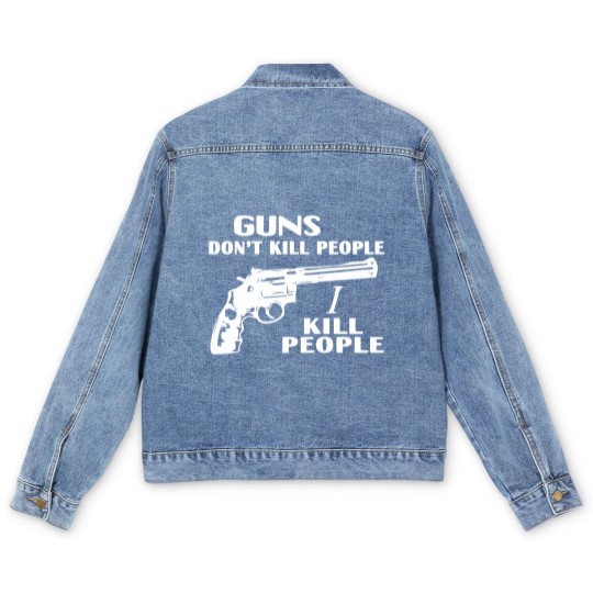 Discover Guns don't kill people, I kill people Men's Denim Jackets, happy gilmore Adam Sandler Men's Denim Jackets