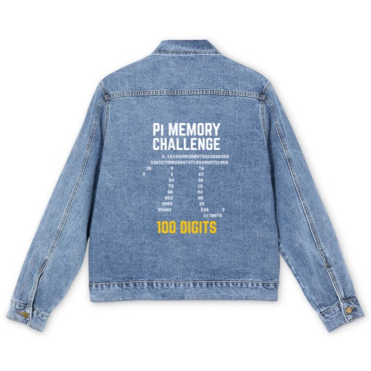 Discover 100 Digits of Pi Memory Challenge - Pi Day Men's Denim Jackets
