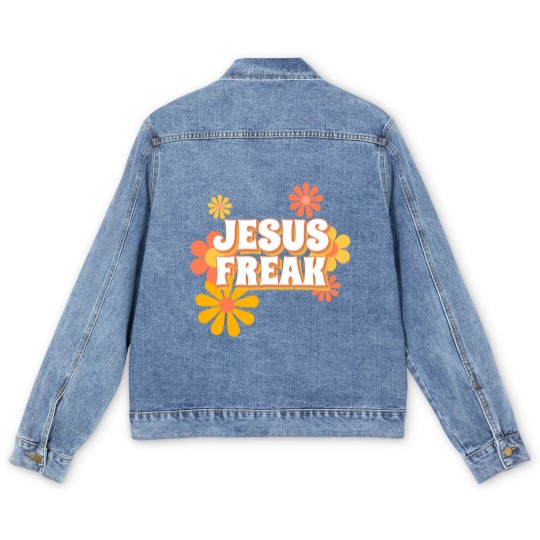 Discover Retro Jesus freak hippie flowers-vintage Jesus Men's Denim Jackets