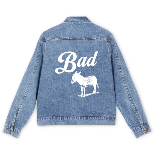 Discover Bad Donkey Men's Denim Jackets, Donkey Men's Denim Jackets, Funny Donkey Men's Denim Jackets, Sarcastic Men's Denim Jackets, Donkey Lover Men's Denim Jackets