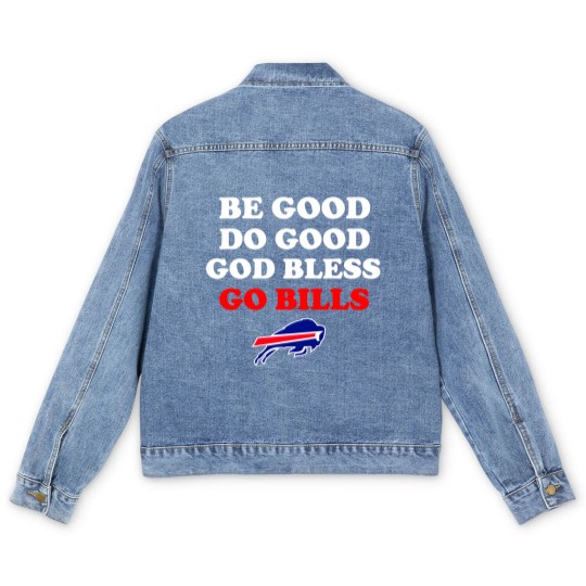 Discover Be Good Do Good God Bless Go Bills, Josh Allen Men's Denim Jackets