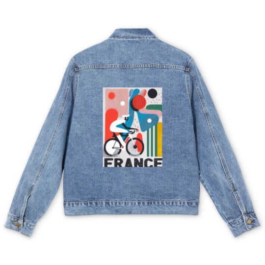 Discover France Bicycle Tour.png Men's Denim Jackets