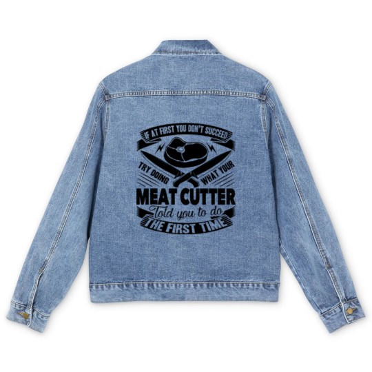 Discover Funny Meat Cutter Men's Denim Jackets
