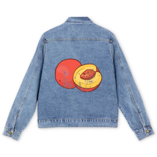 Discover Retro Vintage Grunge Style Nectarines Peaches Men's Denim Jackets