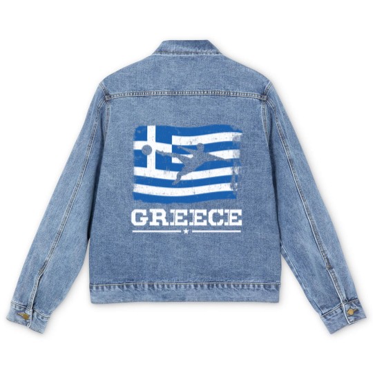 Discover Football - Greece football club Men's Denim Jackets