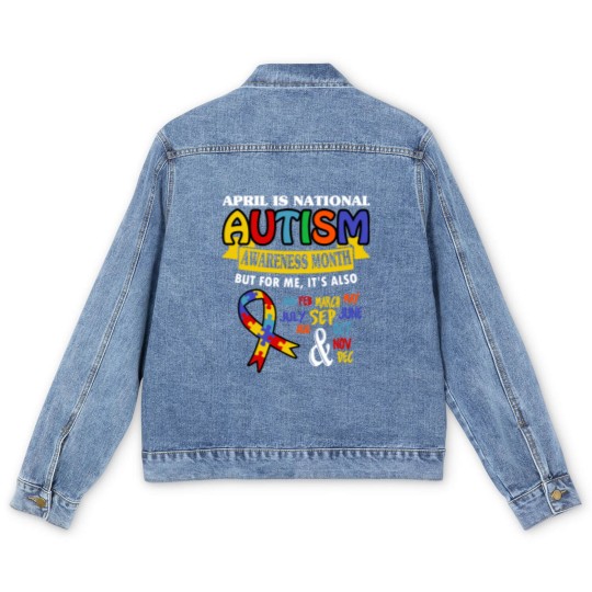 Discover Autism Awareness Men's Denim Jackets