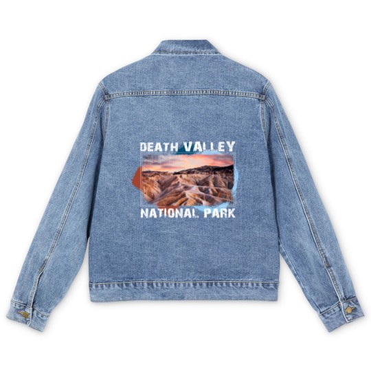Discover Death Valley National Park Men's Denim Jackets with Sunset Scene