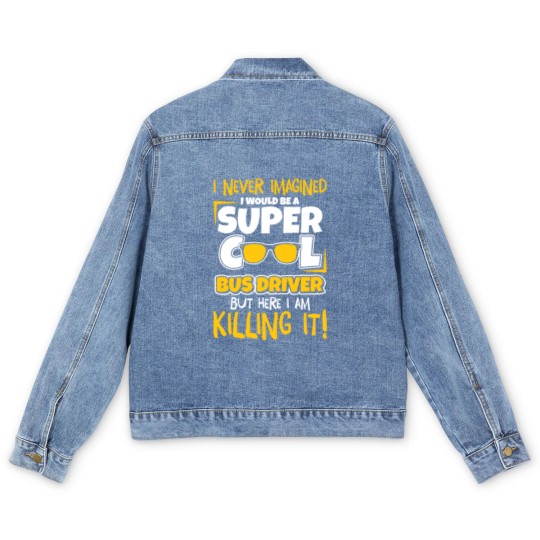 Discover Bus Driver Bus Driver Gifts Bus School Bus Men's Denim Jackets