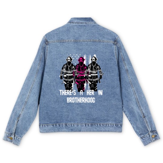 Discover Female Firefighter Women Brotherhood Men's Denim Jackets