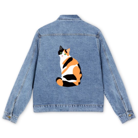 Discover Calico Cat Drawing Calico Lovers Calico Gift Men's Denim Jackets