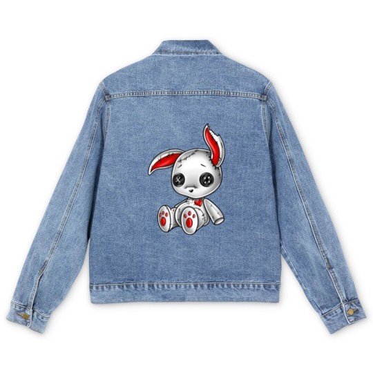 Discover Goth Bunny Cute Gothic White Bunny Men's Denim Jackets