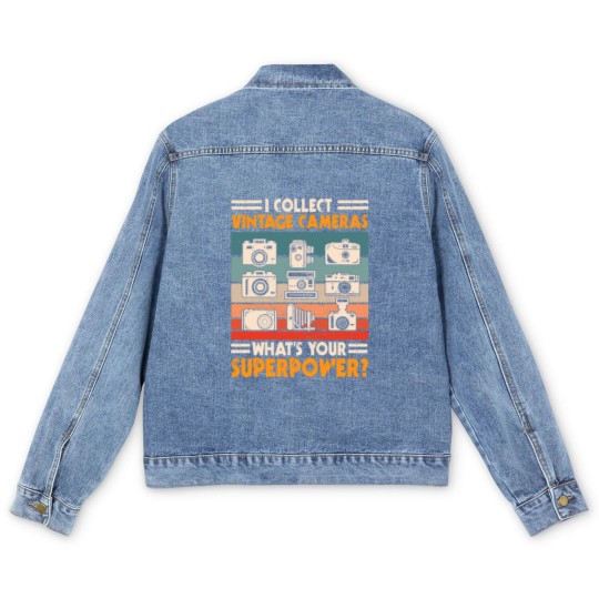 Discover Vintage Camera Collector Men's Denim Jackets