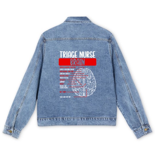 Discover Triage Nursing Badge Reel Funny Triage Nurse Men's Denim Jackets